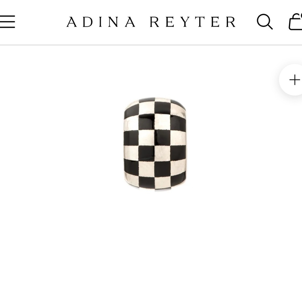 Adina Reyter Black Ceramic Checkerboard Big Bead